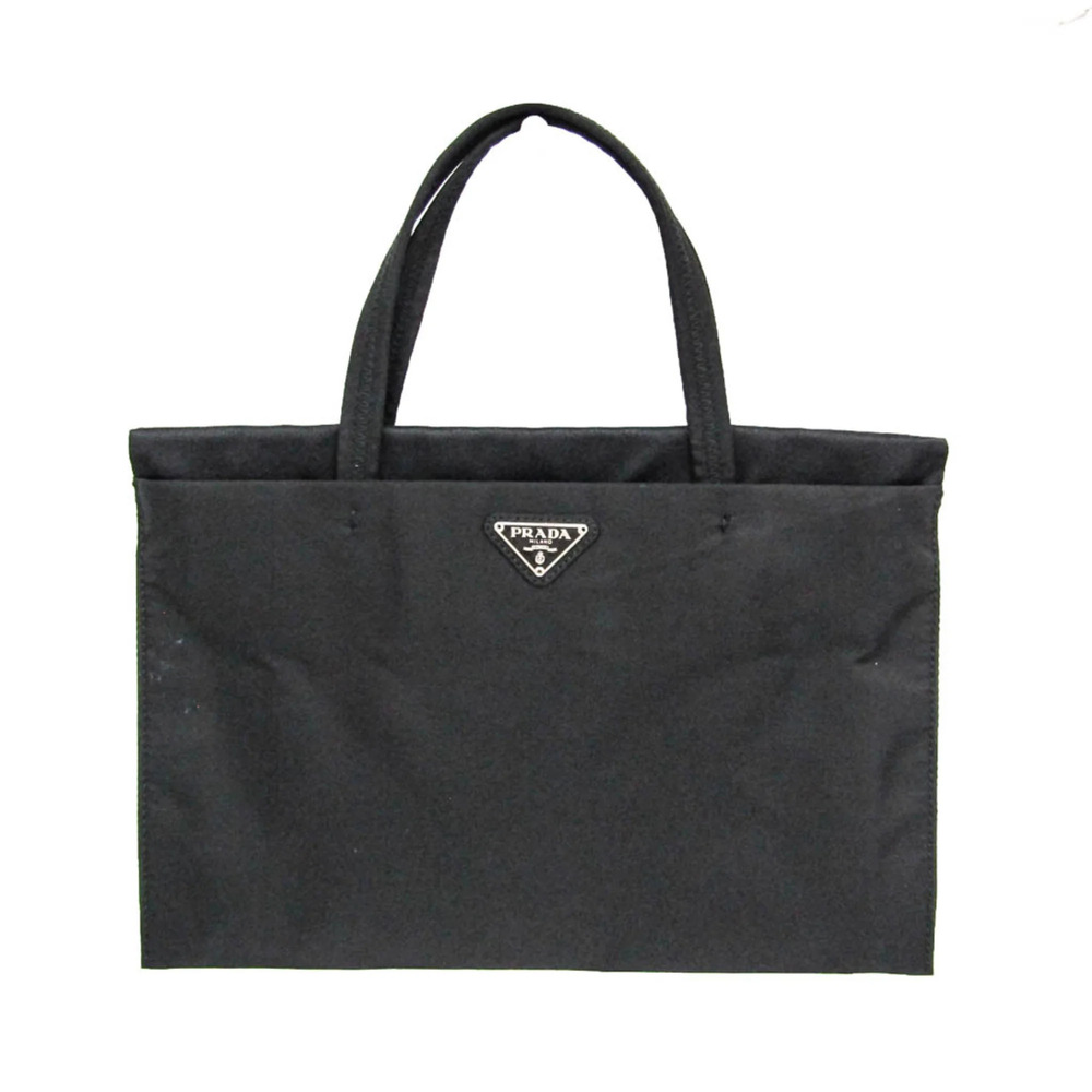 Prada Triangle Logo Small Bag Women's Nylon Handbag Black